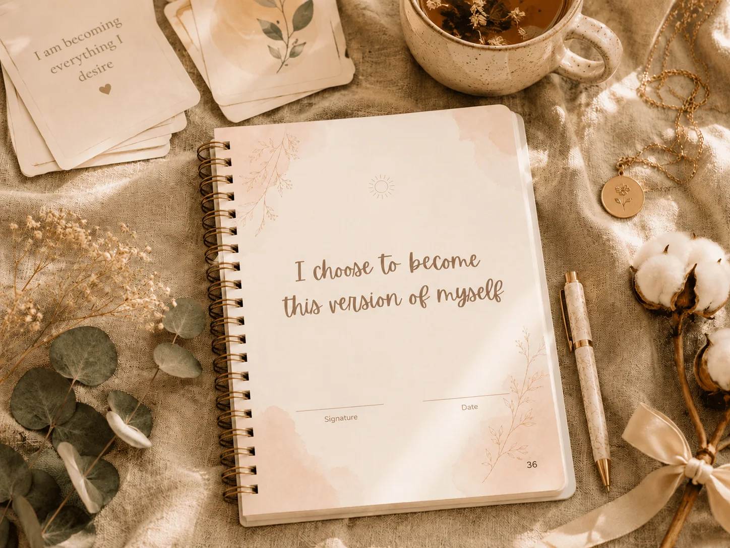 Lifestyle image — grounded woman in calm space