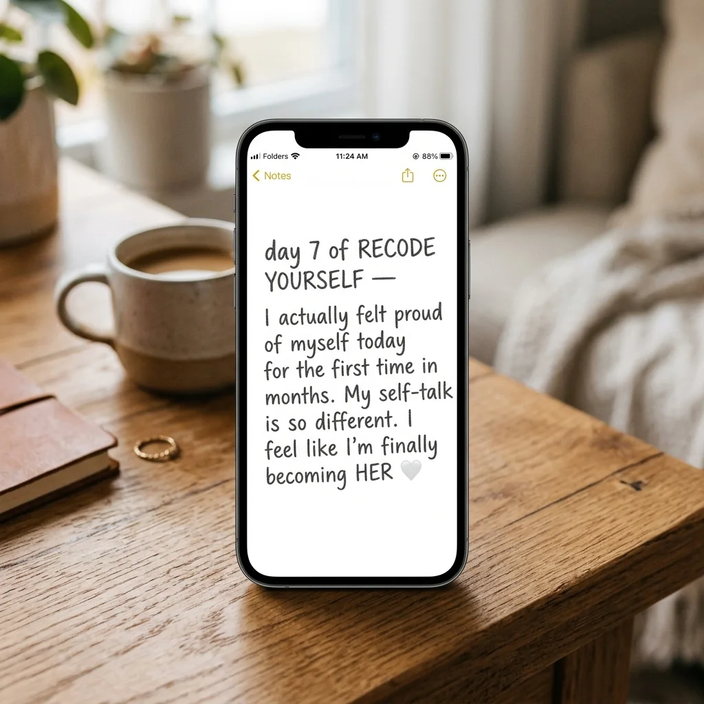 iPhone Notes testimonial — day 7 of RECODE YOURSELF